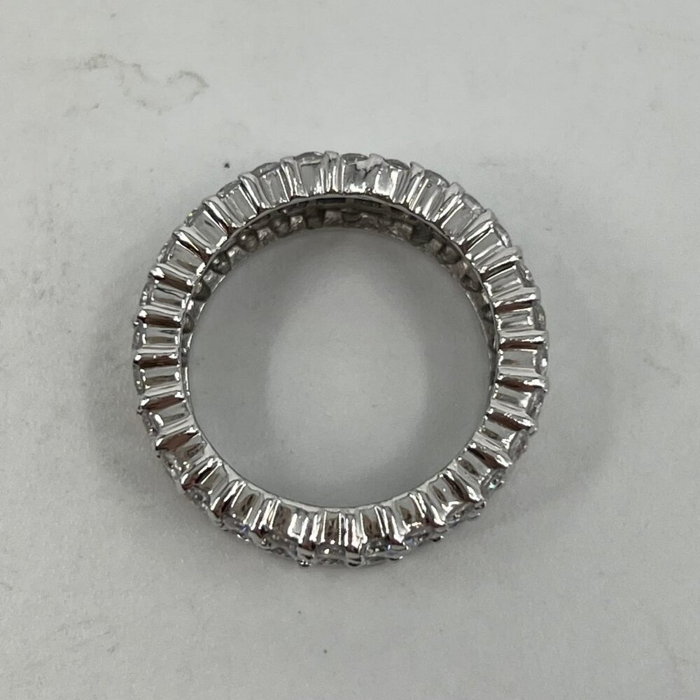 Silver Blue Eternity Stone Statement Ring | Size 8 - image 4